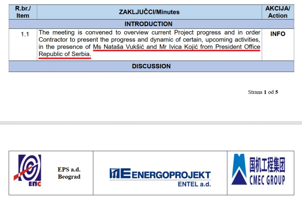Zapisnik sa sastanka na kome su bili ljudi iZ kabineta, Nataša Vukšić i Ivica Kojić